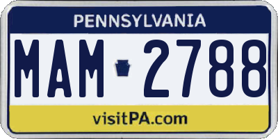PA license plate MAM2788