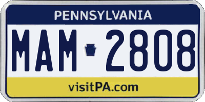 PA license plate MAM2808