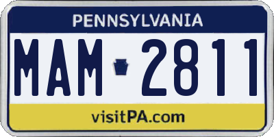 PA license plate MAM2811
