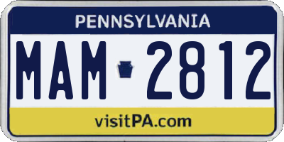 PA license plate MAM2812