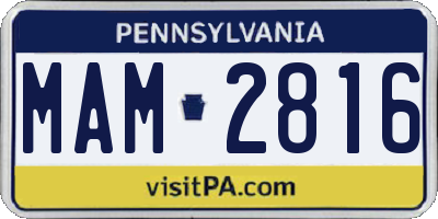 PA license plate MAM2816