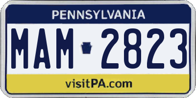 PA license plate MAM2823