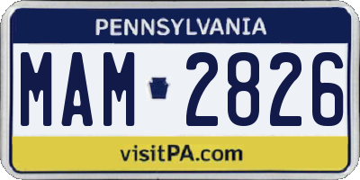 PA license plate MAM2826