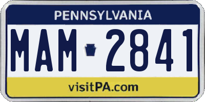 PA license plate MAM2841