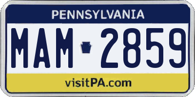 PA license plate MAM2859