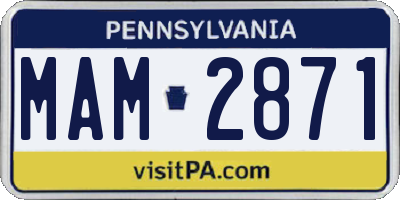 PA license plate MAM2871
