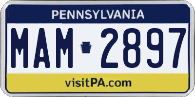 PA license plate MAM2897
