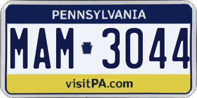 PA license plate MAM3044
