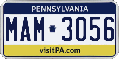 PA license plate MAM3056