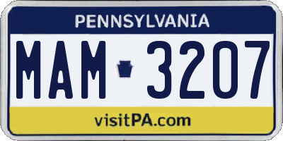 PA license plate MAM3207