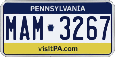 PA license plate MAM3267