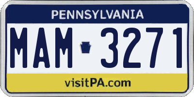 PA license plate MAM3271