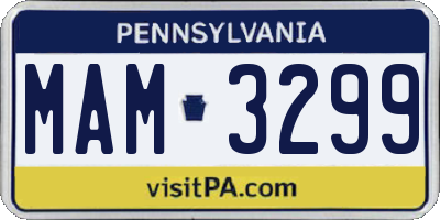 PA license plate MAM3299