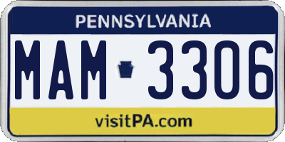 PA license plate MAM3306