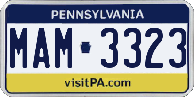 PA license plate MAM3323