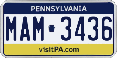 PA license plate MAM3436