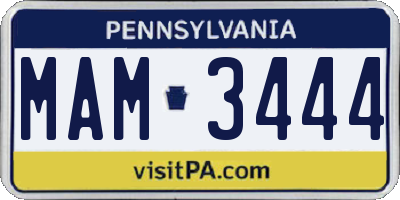 PA license plate MAM3444