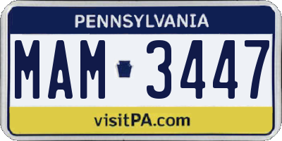 PA license plate MAM3447
