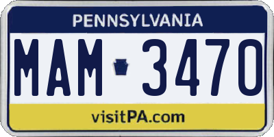 PA license plate MAM3470