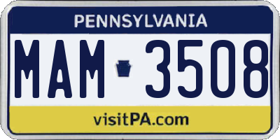 PA license plate MAM3508