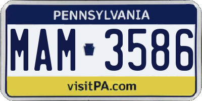 PA license plate MAM3586
