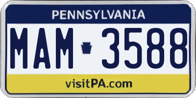 PA license plate MAM3588