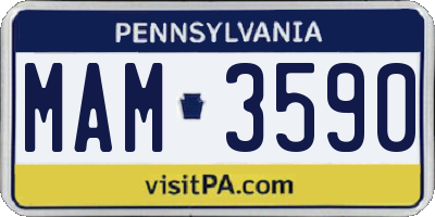 PA license plate MAM3590