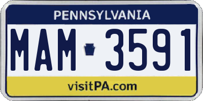 PA license plate MAM3591