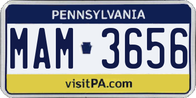 PA license plate MAM3656