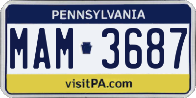 PA license plate MAM3687