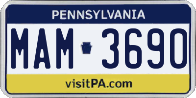 PA license plate MAM3690