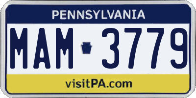PA license plate MAM3779
