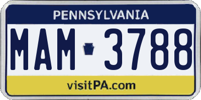 PA license plate MAM3788