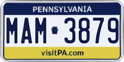 PA license plate MAM3879