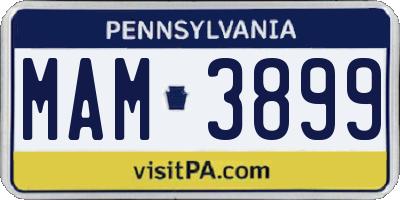 PA license plate MAM3899