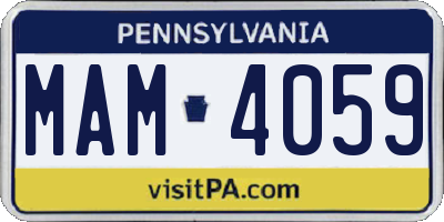 PA license plate MAM4059