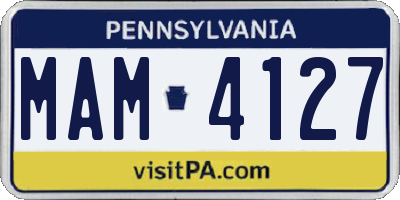 PA license plate MAM4127