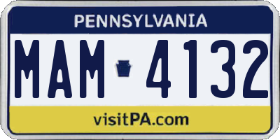 PA license plate MAM4132