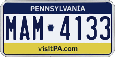 PA license plate MAM4133