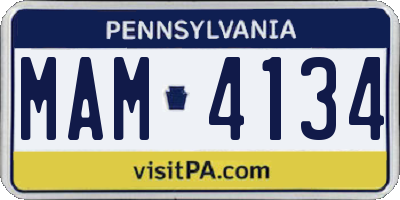 PA license plate MAM4134