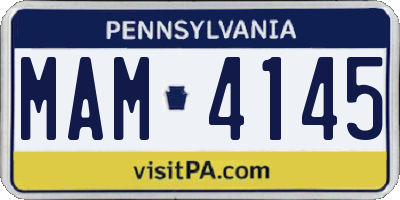 PA license plate MAM4145