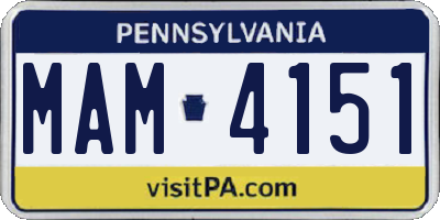 PA license plate MAM4151