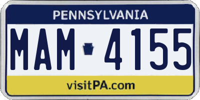 PA license plate MAM4155