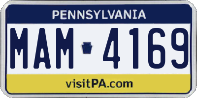 PA license plate MAM4169