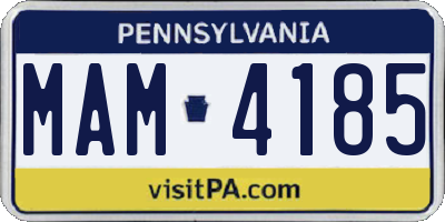 PA license plate MAM4185