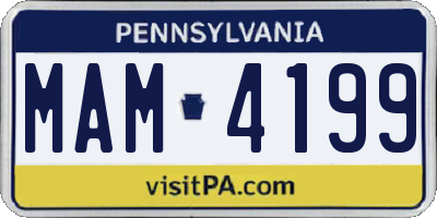 PA license plate MAM4199