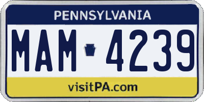 PA license plate MAM4239