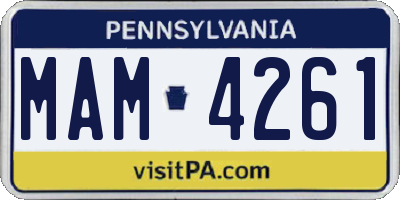 PA license plate MAM4261
