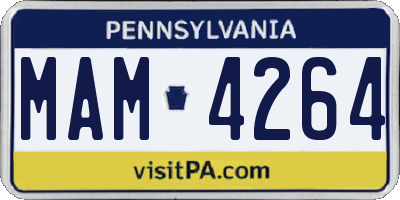 PA license plate MAM4264