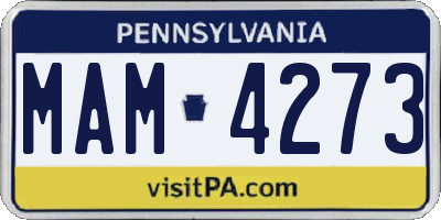 PA license plate MAM4273